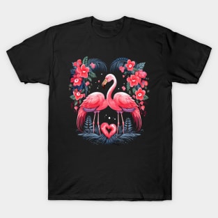 Flamingo Couple Valentine T-Shirt